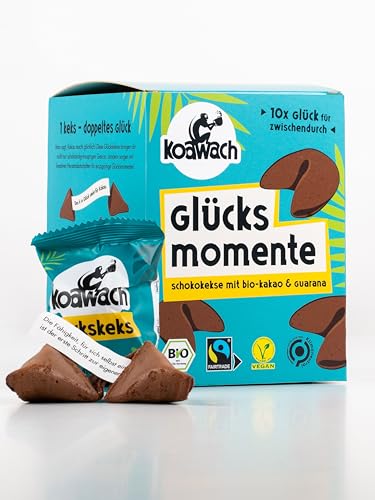 koawach Glückskekse Glücksmomente Schokolade Vegan – Schokokeks einzeln verpackte Kekse – Nachhaltig, Bio & Fairtrade – Guarna Kekse mit Koffein koawach Glückskekse Glücksmomente Schokolade Vegan – Schokokeks einzeln verpackte Kekse – Nachhaltig, Bio & Fairtrade – Guarna Kekse mit Koffein von koawach
