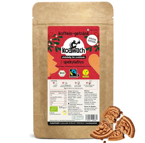koawach Spekulatius Pulver - Bio Schokolade Vegan mit Koffein aus Guarana - Spekulatius Trinkschokolade heiß oder kalt - Energy Drink Pulver koawach Spekulatius Pulver - Bio Schokolade Vegan mit Koffein aus Guarana - Spekulatius Trinkschokolade heiß oder kalt - Energy Drink Pulver von koawach