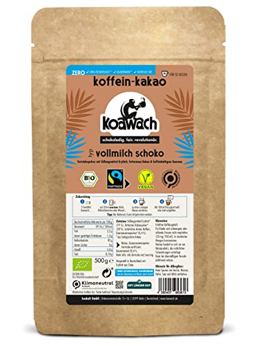 koawach Vollmilch Schoko – zuckerfreie Trinkschokolade mit Koffein aus Guarana, Bio und Fairtrade Kakao ohne Zucker – kaloriearm und vegan – natürliche Süße aus Erythrit – der leckere Energie Kick koawach Vollmilch Schoko – zuckerfreie Trinkschokolade mit Koffein aus Guarana, Bio und Fairtrade Kakao ohne Zucker – kaloriearm und vegan – natürliche Süße aus Erythrit – der leckere Energie Kick von koawach
