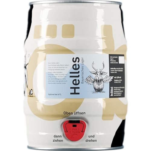 Bierfass köbi Helles | 5L Partyfass | Zapfhahn integriert | Videoanleitung per QR Code | Feiern | Geschenk Bierfass köbi Helles | 5L Partyfass | Zapfhahn integriert | Videoanleitung per QR Code | Feiern | Geschenk von köbi