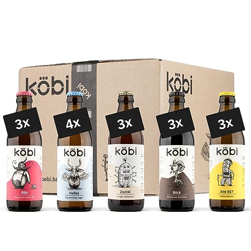 köbi | Probierset | Starter | Craft Bier Set Mix (16x 0,33l) | Bier-Mix, Bier Box Craft Beer Bier Geschenke für Männer Biergeschenk | inkl. 1,28 € Pfand von köbi