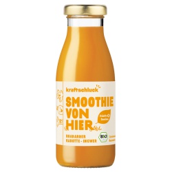 Smoothie mit Rhabarber, Karotte & Ingwer von kraftschluck