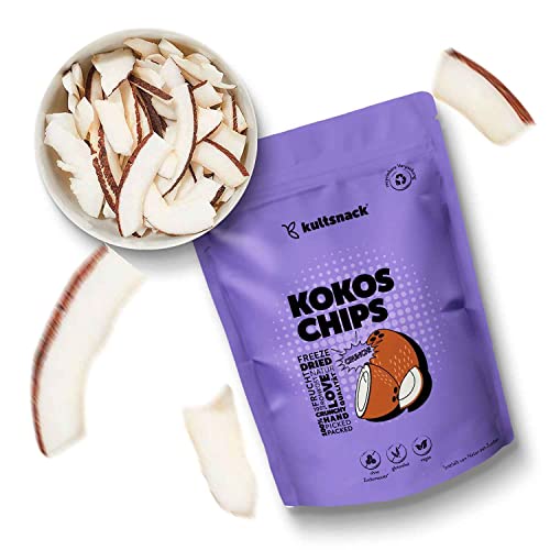 Kultsnack Kokoschips in Bester Premium Qualität – Kokos Chips Ungesüßt und Ungeschwefelt –Ohne Zucker und Ohne Konservierungsstoffe – Vegane Snack Chips (Glutenfrei) von kultsnack