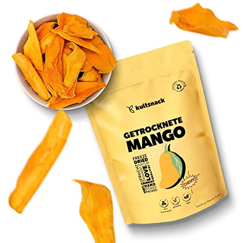 Kultsnack Getrocknete Mango in Bester Premium Qualität – 1000 g – Ohne Zucker und Ungeschwefelt – Naturbelassener Frucht Snack – Für Müsli und Smoothie – Ohne Konservierungsstoffe (Glutenfrei, Vegan) von kultsnack