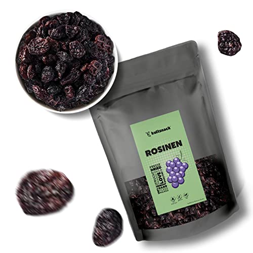 Kultsnack Dunkle Rosinen ohne Zucker – 1000 g – Beste Premiumqualität – Große Weinbeeren zum Backen – Ungeschwefelt - Getrocknete Trauben für Müslis und Bowls – Sultaninen (Glutenfrei, Vegan) von kultsnack