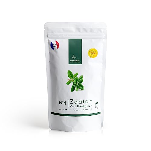 Echt Zaatar Premium, Frisch, Köstlich und sehr duftend - mit nur 1% Zatar Za'atar Salz - N.4 Vert Prodigieux 99g - ottolenghi gewürze - aus dem ottolenghi kochbuch von levanthym