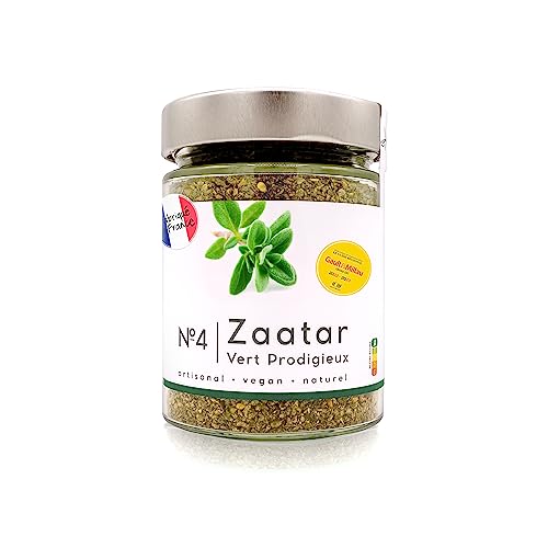 Echt Zaatar Premium, Frisch, Köstlich und sehr duftend - mit nur 1% Zatar Za'atar Salz - N.4 Vert Prodigieux 100g - ottolenghi gewürze - aus dem ottolenghi kochbuch von levanthym