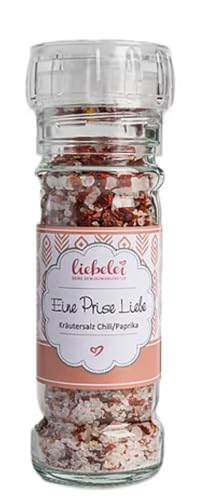 liebelei Gewürzmühle Kräutersalz (70g, Eine Prise Liebe Kräutersalz Chili/Paprika) von liebelei
