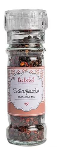 liebelei Gewürzmühle Kräutersalz (70g, Scharfmacher Pfeffer/Chilli Mix) von liebelei