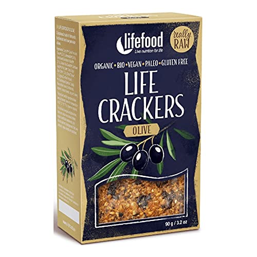 LIFEFOOD Life Crackers Olive 90g (bio, roh, vegan) Pikantbrot von lifefood