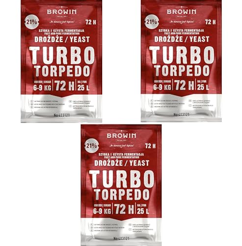 3x Turbo-Hefe Torpedo 72 h 21% - 120 g/Turbo Brennhefe Alkohol Hefe, Brennhefe Herstellung Turbohefe Gärhefe von lilawelt24