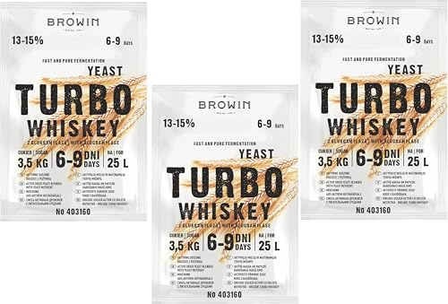 3x Turbo Whiskey Alkohol Hefe, Brennhefe Herstellung Maische aus Getreide 13-15% Turbohefe Gärhefe Hefe von lilawelt24