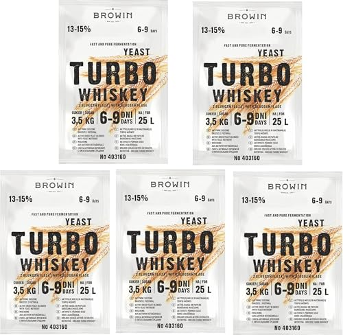 5x Turbo Whiskey Alkohol Hefe, Brennhefe Herstellung Maische aus Getreide 13-15% Turbohefe Gärhefe Hefe von lilawelt24