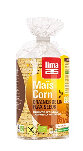 LIMA Maiswaffeln mit Leinsamen dünn rund, 6er Pack (6 x 150 g) von Lima