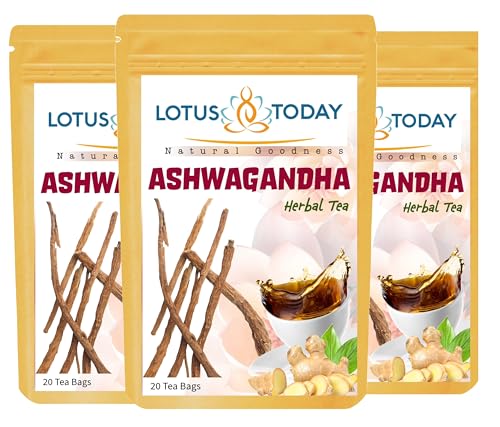 lotustoday Premium Ashwagandha Tee: Entspannen, Verjüngen, Entspannen, Nachtzeit Kräuterteemischung von lotustoday