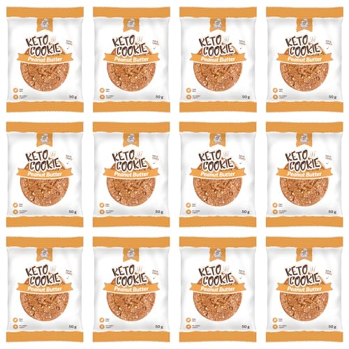 Lowcarbchef - Keto Soft Cookie Erdnussbutter 12x 50 gr | 5,7g Netto-Kohlenhydrate | Zuckerminder | mit Zichorienwurzelfaser | Kohlenhydratarme Snack | Hochfaserig (Erdnussbutter) von lowcarbchef