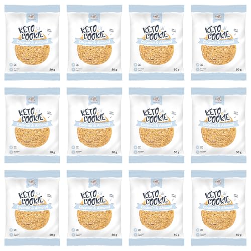 Lowcarbchef - Keto Soft Cookie Kokos-Mandel 12x 50 gr | 6,6g Netto-Kohlenhydrate | Zuckerminder | mit Zichorienwurzelfaser | Kohlenhydratarme Snack | Hochfaserig (Kokos-Mandel) von lowcarbchef