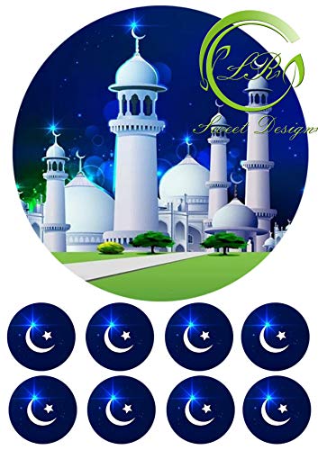 Arabische Moschee Tortenaufleger,Geburtstag,Tortendeko Deckopapier Zuckerpapier von lrsweetdesign