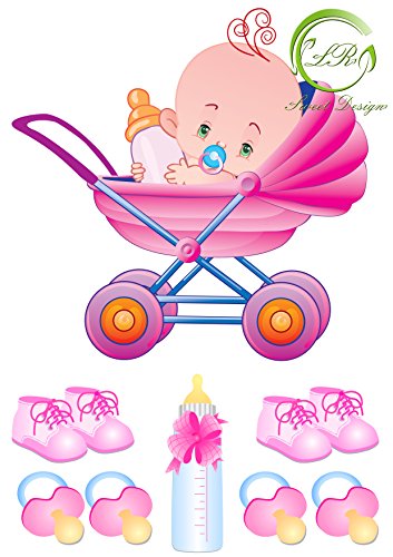 "Baby Pink" Tortenaufleger,Geburtstag, … Deckopapier von LRsweetdesign