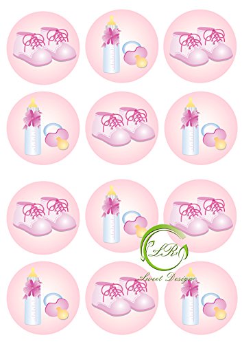 "Baby Rosa " 12 Muffinaufleger, Tortenaufleger,Geburtstag, von lrsweetdesign