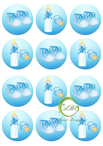 "Baby blau " 12 Muffinaufleger, Tortenaufleger,Geburtstag, von lrsweetdesign