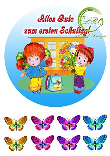 Einschulung №2 Tortenaufleger,Geburtstag,Tortendeko (Obatte Premium) von LRsweetdesign