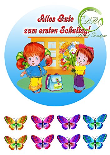 Einschulung №2 Tortenaufleger,Geburtstag,Tortendeko (Obatte Premium) von lrsweetdesign