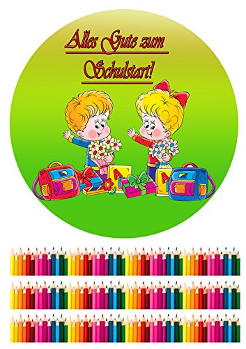 Einschulung Tortenaufleger,Geburtstag,Tortendeko Ca. 20Ø … (Zuckerpapier) von LRsweetdesign