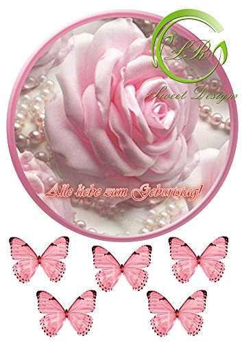 Geburtstag Rose №3 Tortenaufleger,Geburtstag,Tortendeko Ca. 20Ø von lrsweetdesign