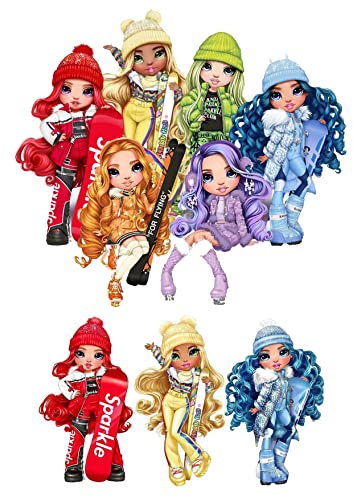 LRSweetdesign Rainbow High Winter Cake Topper, Tortenaufleger, Deckopapier, Zuckerpapier (Zuckerpapier) von LRSweetdesign