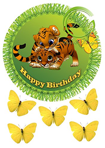 "Süsse Tiger"" Tortenaufleger Geburtstag, … Deckopapier, Zuckerpapier Ca. 20Ø von LRsweetdesign
