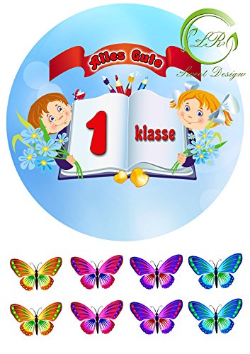 Tortenaufleger "Erste Klasse" №2 Geburtstag, … Deckopapier, Zuckerpapier Ca. 20Ø von LRsweetdesign