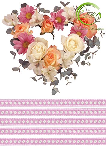Tortenaufleger "Herz mit Rosen " 2 " Geburtstag, … Deckopapier, Zuckerpapier von lrsweetdesign