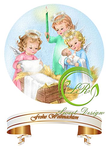 Weihnachten №4 Tortenaufleger,Geburtstag,Tortendeko Deckopapier Zuckerpapier von lrsweetdesign