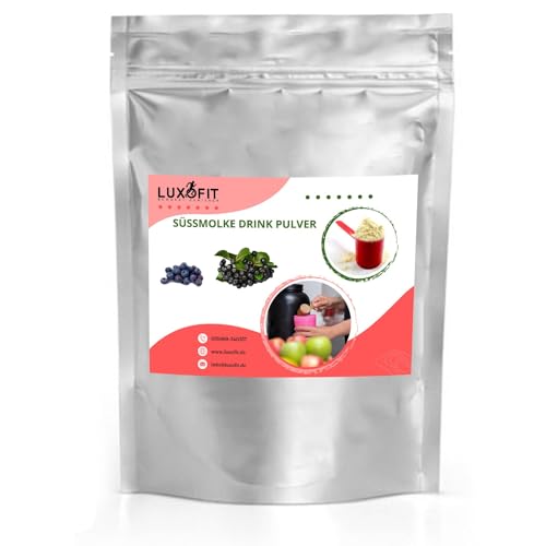 Luxofit Aronia Blaubeere Süßmolke Drink Pulver mit Whey Protein, Fitness Getränkepulver, Molkenpulver für Smoothies und Badezusatz, Ergänzungsmittel, für Sportler (10 Kg) von luxofit