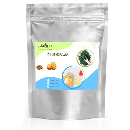 Luxofit Butterkeks Nuss Isotonisches Getränkepulver, L-Carnitin, Sportlergetränk, Natürliche Farbstoffe, für Sportler, schnelle und einfache Zubereitung (1 Kg) von luxofit