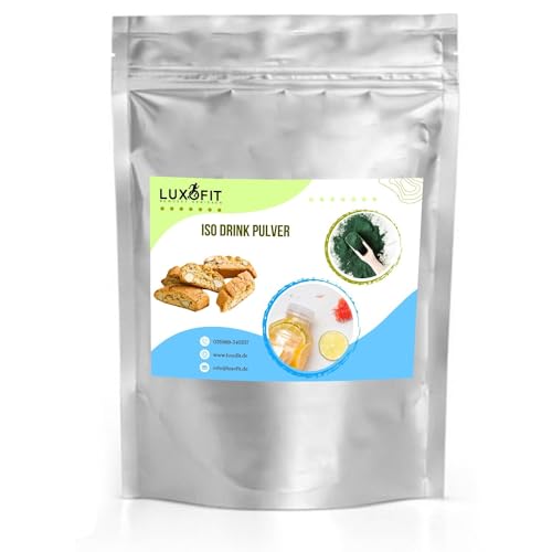 Luxofit Cantuccini Isotonisches Getränkepulver, Elektrolytgetränk für Sportler, L-Carnitin, Iso-Getränk, ohne synthetische Farbstoffe, mit natürlichen Aromen (333 g) von luxofit