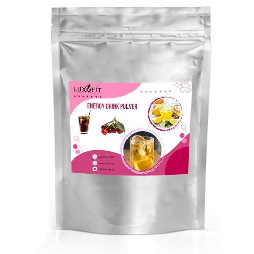 Luxofit Cola Kirsch Energydrink Pulver, allergenfrei, leichte Zubereitung, natürliche Farbstoffe, Geschmacksintensiv, Taurinhaltiges Getränkepulver, Energiebooster (100 Kg) von luxofit