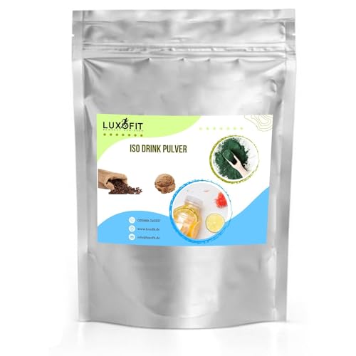 Luxofit Eiskaffee Isotonisches Getränkepulver, L-Carnitin, Sportgetränk, Elektrolytgetränk, natürliche Farbstoffe, schnelle Zubereitung, Made in Germany (333 g) von luxofit