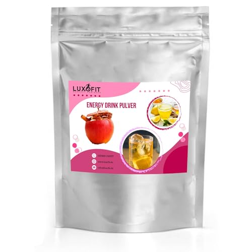 Luxofit Energydrink Bratapfel, allergenfrei, Geschmacksintensiv, einfache Zubereitung, natürliche Farbstoffe, Taurinhaltiges Getränkepulver, Energiebooster (10 Kg) von luxofit