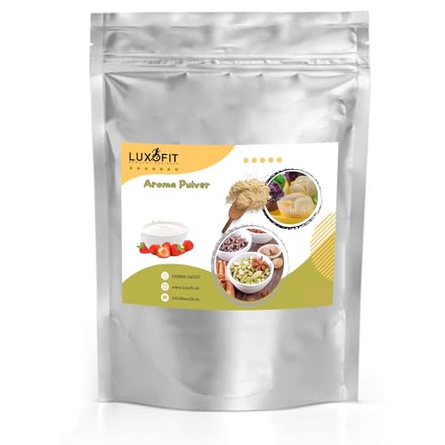 Luxofit Erdbeere Joghurt Aroma Geschmack Pulver, Geschmackserlebnis, für Kochen und Backen geeignet, Vielseitige Anwendung, Intensiver Geschmack, Inspirierende Küche (50 g) von luxofit