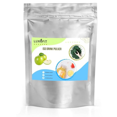 Luxofit Grüner Apfel Getränk isotonisch/Iso Drink Pulver, L-Carnitin, Natürliche Farbstoffe, Erfrischendes Sportgetränk, schnelle und einfache Zubereitung (10 Kg) von luxofit