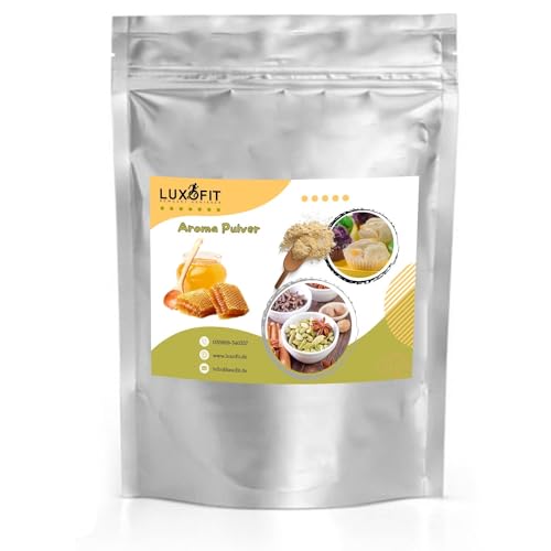 Luxofit Honig Aroma Pulver, fruchtige und cremige Aromen für Lebensmittel, Geschmacksverfeinerung, GMO-Frei, Vegetarisch und Vegan, Made in Germany, Pulveraromen für Gastronomie (200 g) von luxofit