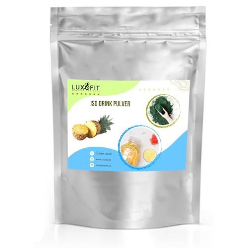 Luxofit Isotonisches Getränkepulver Ananas, Sportgetränk, Natürliche Farbstoffe, Elektrolyte, schnelle und Einfache Zubereitung, Schnelle Energieversorgung (1 Kg) von luxofit