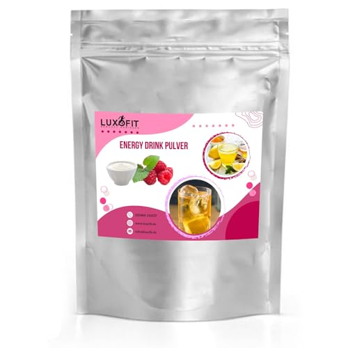 Luxofit Joghurt Himbeere Energydrink Pulver, allergenfrei, Taurinhaltiges Getränkepulver, Geschmacksintensiv, natürliche Farbstoffe, einfache Zuebreitung (10 Kg) von luxofit