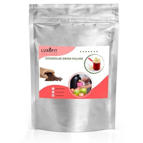 Luxofit Kaffee Süßmolke Drink Pulver mit Whey Protein, schnelle und einfache Zubereitung, Koffeinhaltiges Molkepulver, Natürliche Farbstoffe, für Fitness und Wellness (10 Kg) von luxofit