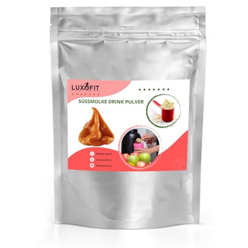 Luxofit Karamell Süßmolke Drink Pulver mit Whey Protein, Natürliche Farbstoffe, Molkendrink für Fitness und Wellness, schnelle und einfache Zubereitung, Geschmacksintensiv (10 Kg) von luxofit