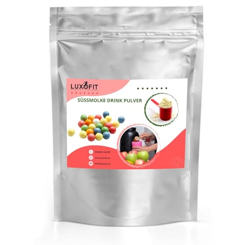 Luxofit Kaugummi Rosa Süßmolke Drink Pulver mit Whey Protein, Molkepulver, Natürliche Farbstoffe, für Fitness und Wellness, schnelle und einfache Zubereitung (10 Kg) von luxofit