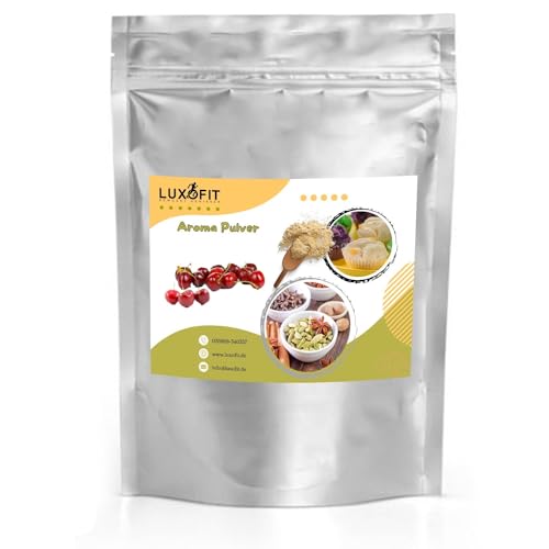 Luxofit Kirsche Aroma Pulver, Verfeinerung von Speisen und Getränke, Gourmet-Aromen, Vegan und vegetarisch, Einzigartige Kreationen, Geschmacksexperimente, Günstige Konditionen (200 g) von luxofit