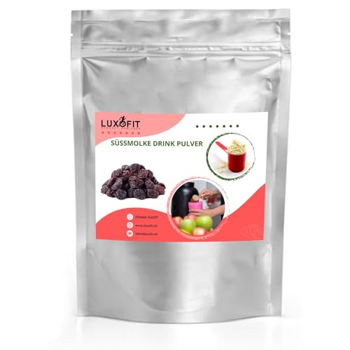 Luxofit Malaga Süßmolke Drink Pulver mit Whey Protein, Natürliche Farbstoffe, Proteinreiches Molkepulver, für Fitness und Wellness, L-Carnitin, Made in Germany (333 g) von luxofit